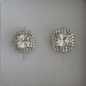 Silver And Sapphire Stud Earrings